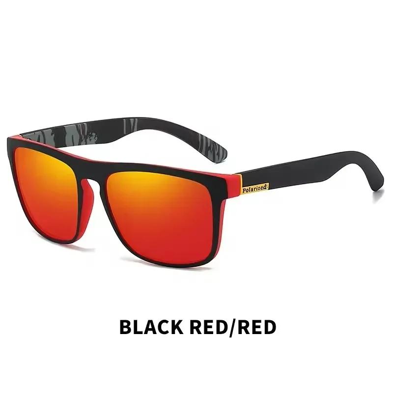 Модные спортивные солнцезащитные очки с поляризацией, защита от УФ, персонализированные очки, квадратная оправа, металл, мужские и женские, УФ400