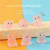 Very Small Luminous Mini Resin Pig Car Dashboard Toys Dolls Figures Home Garden Decoration Cartoon Color Chick Cute Car Ornaments Gifts