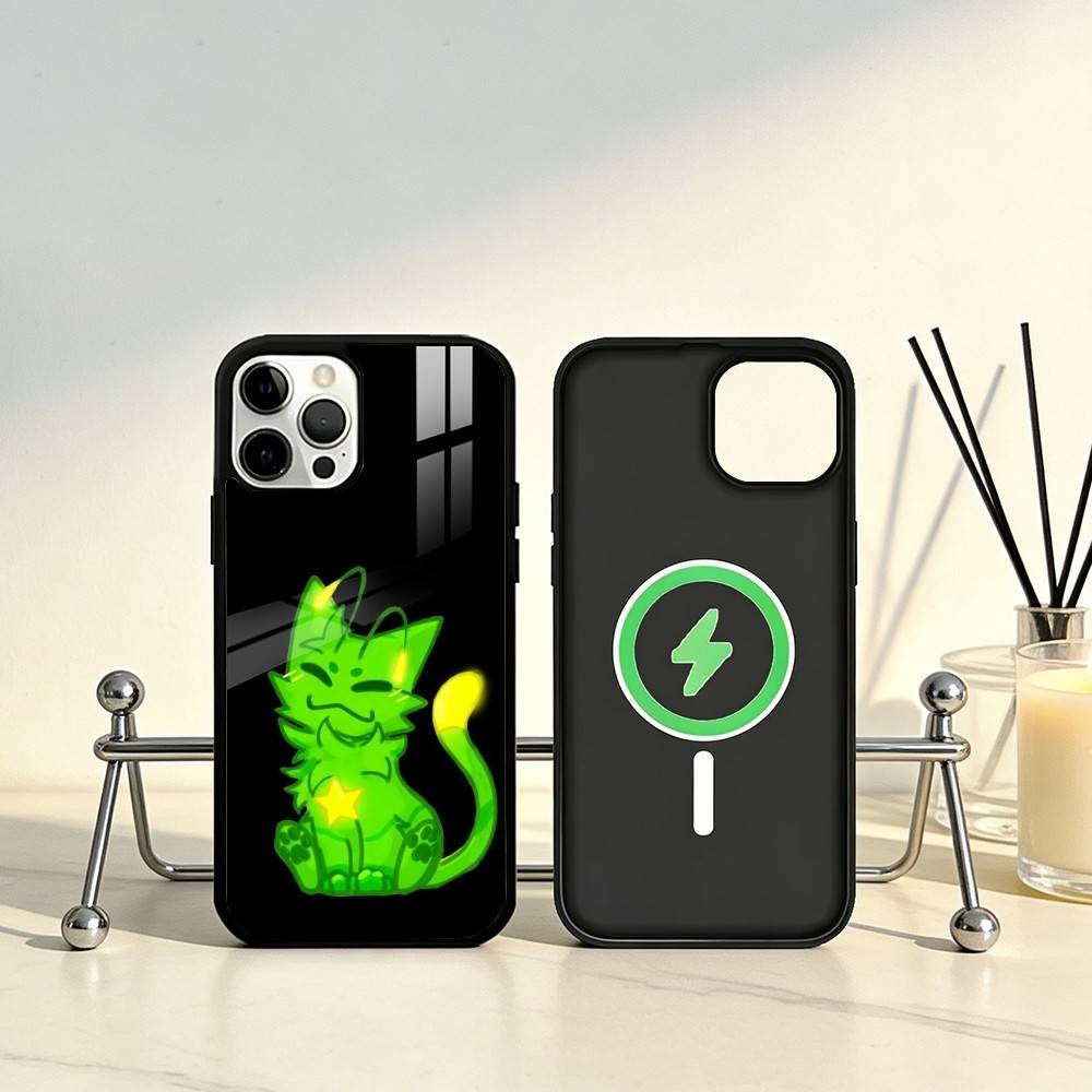 Green alien cat cute Phone Case For iPhone17,16,15,14,13,12,11 Plus,Pro Max Magnetic For Magsafe Wireless Charging