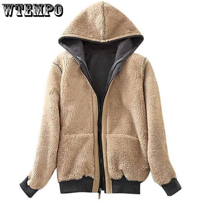 Женская повседневная толстовка-свитшот на молнии с подкладкой из шерпы, куртка большого размера, плюшевое пальто