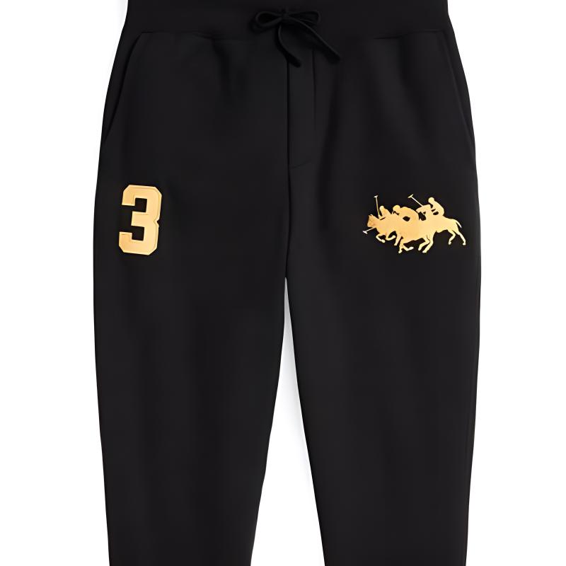 Polo Ralph Lauren FW22 Праздничная коллекция флисовые спортивные брюки мужские низ черный MNPOPNT1BQ20285-001