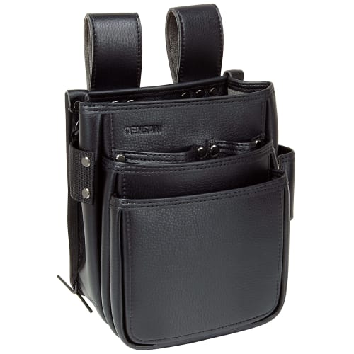Densan Electrician Pro High Pouch, Premium Synthetic Leather, Three-Pocket Waist Pouch, JND-833SW