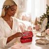 Small Jewelry Holder Christmas Sardine Tin Shaped Box, Portable Travel Jewellery Storage Case with Fish Bone Divider, Mini Necklace Earring