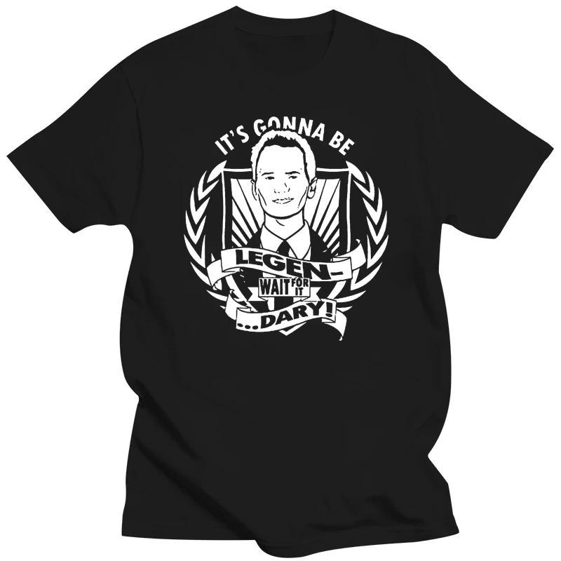 male tee-shirt graphic t shirts How I Met Your Mother Legendary Wait For It Barney Funny Sitcom TV Black Birthday T-Shirt
