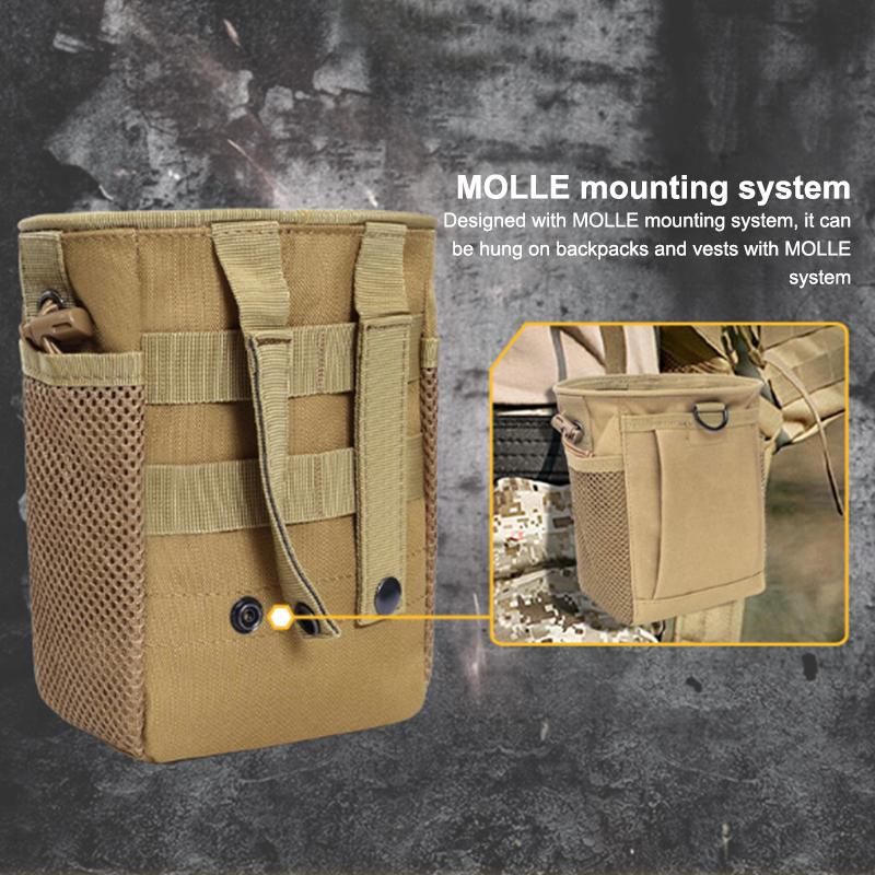 1Pcs Storage Bag Outdoor Molle Drawstring Magazine Dump Pouch Adjustable Utility Belt Fanny Hip Bag