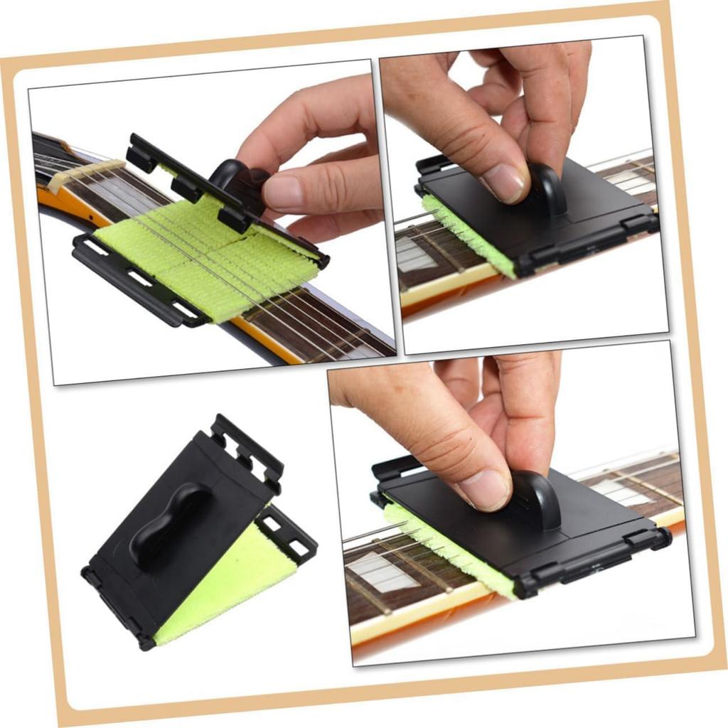 Флосс для ладов, Очиститель струн гитары Для обслуживания накладки грифа и грифа Многоразовый чистящий инструмент для гитары, баса, укулеле