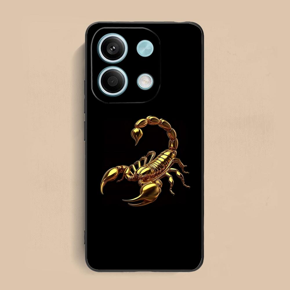 Золотой Скорпион Чехол для Мобильного Телефона для Xiaomi Redmi Note 14 13 12 11 S Pro Plus 4G 5G Цветной Печатный Чехол Чехол Красивый Роскошный