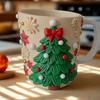 Yousheng Christmas Coffee Cup Christmas Tree Elk Stocking Gingerbread Man Mug 260ml Dishwasher Microwave Tea Cocoa Cup for Home Office Outdoor Use