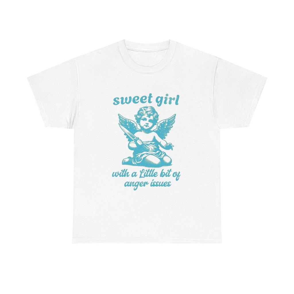 Sweet Girl With An Anger Issue Women's Graphic T Shirt Unisex Heavy Cotton GIFT