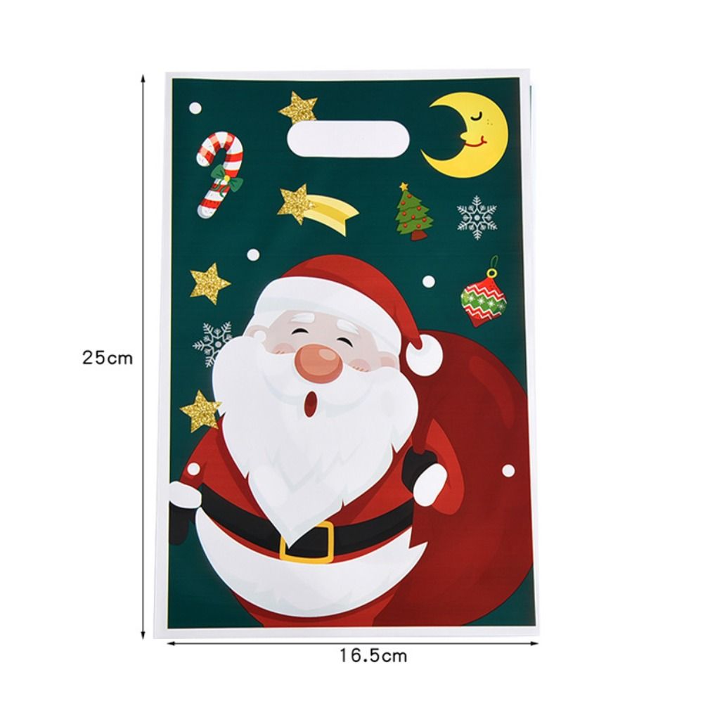 50/100 шт. Пакеты для рождественских подарков со снеговиком, Мультяшный пакет для подарков с Санта-Клаусом, Рождественский пакет для конфет 2025 Рождество