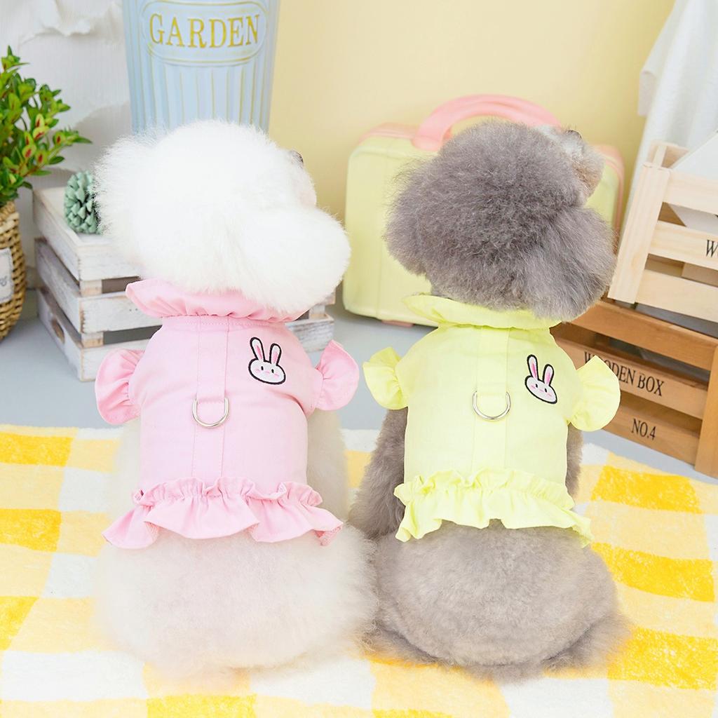 2023 Spring and Summer Pet Clothes Puppy Clothes Teddy Clothes Chest Back Dog Skirt Rabbit Cowboy Chest Back Wholesale