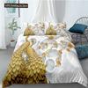 Two Peacock Duvet Cover Set Flowers Comforter Cover With Pillowcase King Queen Twin Size For Kids Boys Girls Women Bedding Set