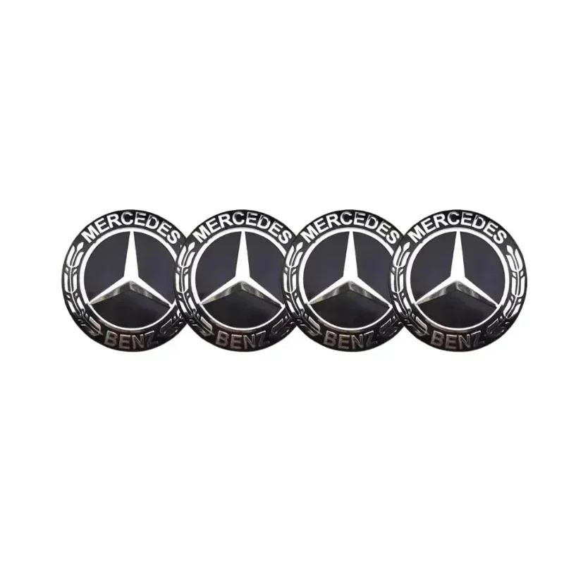 4pcs 75MM For MERCEDES BENZ AMG W205 W213 W206 W166 W176 W220 W253 C180 C200 Car Wheel Center Covers Stickers Hub Caps Sticker