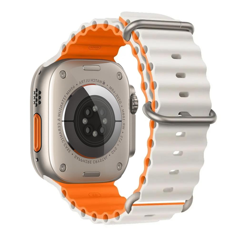 Ocean Strap for apple watch Band 49mm 44mm 40mm 45mm 41mm 46mm silicone bracelet correa iWatch series 7 6 5 3 se 8 9 10 ultra 2