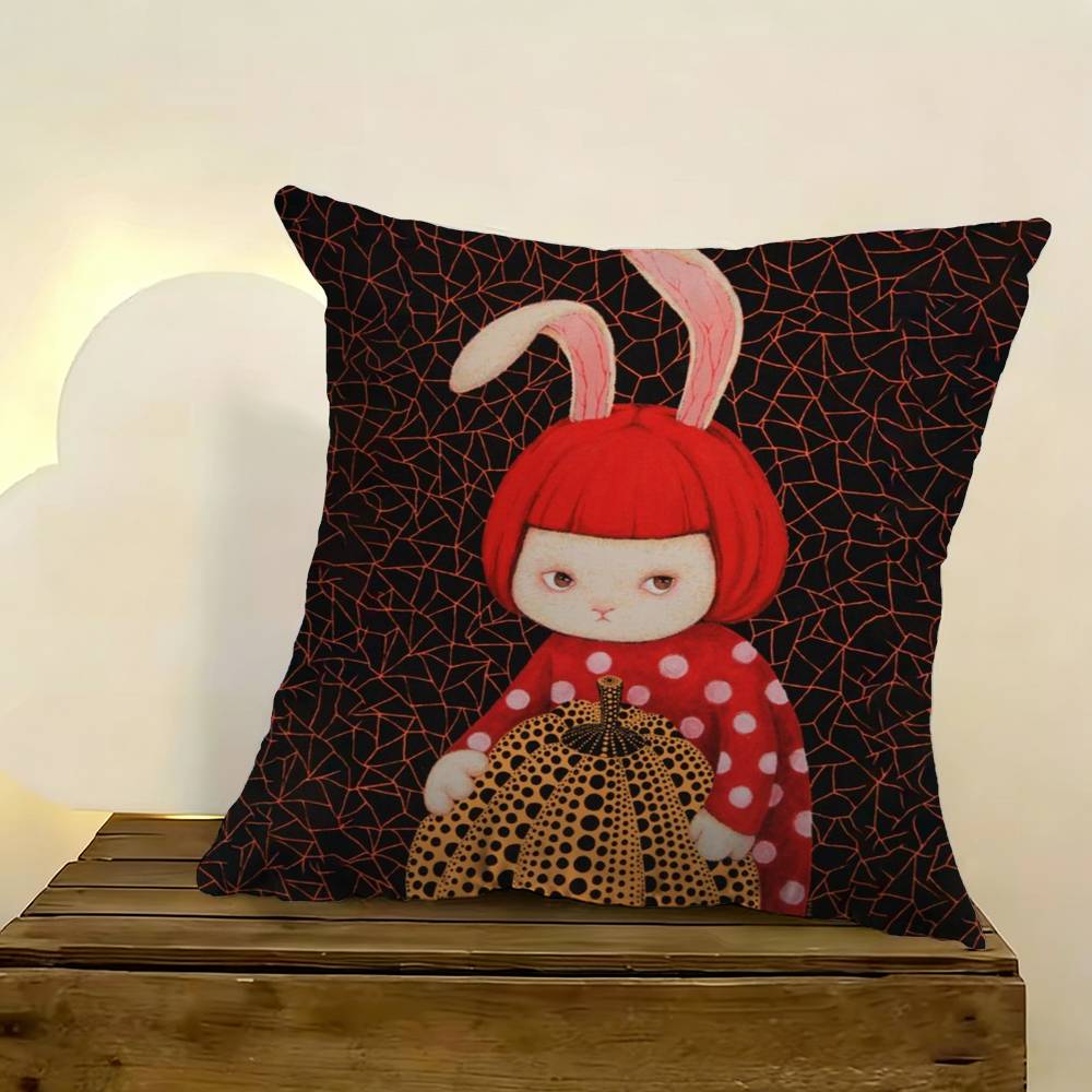 Kusama Yayoi Art Pillow Case For Sofa Living Room Home Office Decor Protective Cover