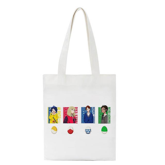 Kawaii сумка для покупок Wonder Egg Priority Ai Ohto с принтом аниме белая сумка-тоут женская сумка на плечо в стиле Харадзюку Холщовая сумка
