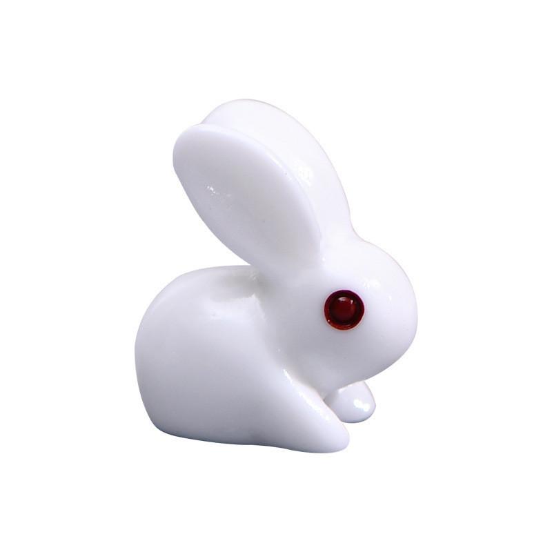 Cute Cartoon-style Red And White Rabbit Ornaments For Diy Mini Scenery Projects