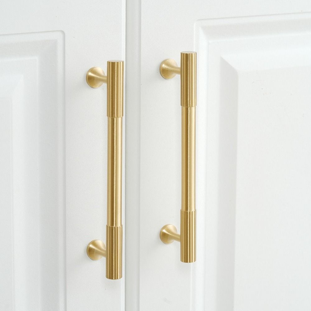 Vertical Fluting Solid Brass Handles Solid Brass Drawer Pulls Furniture Handles Wardrobe