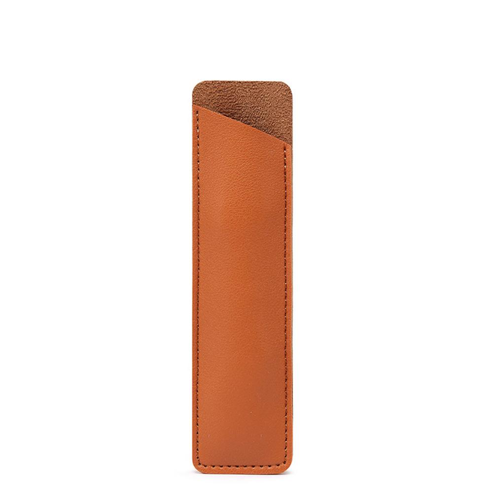 Pu Leather Pen Pencil Bag Pencil Holder Simple Pencil Case Pen Protective Bag Handmade Pen Sleeve Stationery Storage Pouch