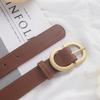 Женский ремень Trend Gold Oval Buckle Belt Casual Versatile Belt Pu Belt Cheap Belt Para With Jeans, Gift For Mother or Girl