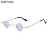 Retro Hip Hop Metal Frame Shades Punk Sun Glasses Small Round Sunglasses