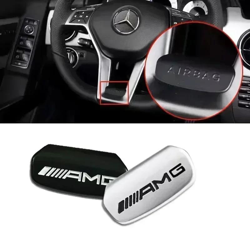 Car Metal Stickers Car Steering Wheel Emblem Badge For Mercedes Benz AMG W206 W204 W205 W212 W213 W221 W222 W223 W251 W464 GLE o2