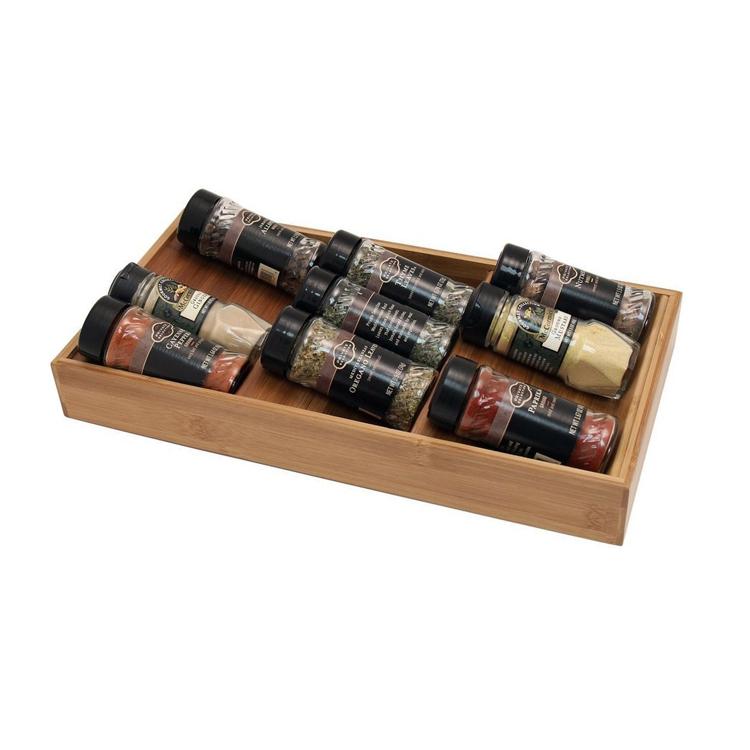 Бамбуковая полка для хранения специй в ящике