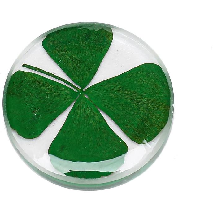 Real Four Leaf Clover Good Luck Pocket Token, Preserved, 1.25” (CLOVER01)