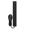 Multiprise SELDUR G6TH32S, 6 prises type F + interrupteur, USB A+C charge rapide 20W, Noir, câble 3m