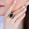 Женское серебряное кольцо с овальным изумрудным камнем 925 карата, винтажный стиль в стиле османской королевы, серебряное и бронзовое кольцо, уникальная идея подарка