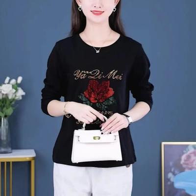 Летняя трендовая футболка женская с коротким рукавом, универсальная, с поясом, с бриллиантовым круглым вырезом, повседневный свободный и тонкий топ