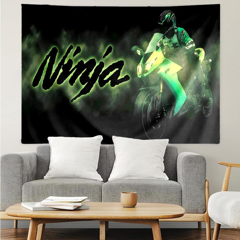 Kawasaki Ninja2 Tapestry for Bedroom Aesthetic Classroom Tapestries Wall Hanging for Living Room Dorm Office,Ideal Creative Gift