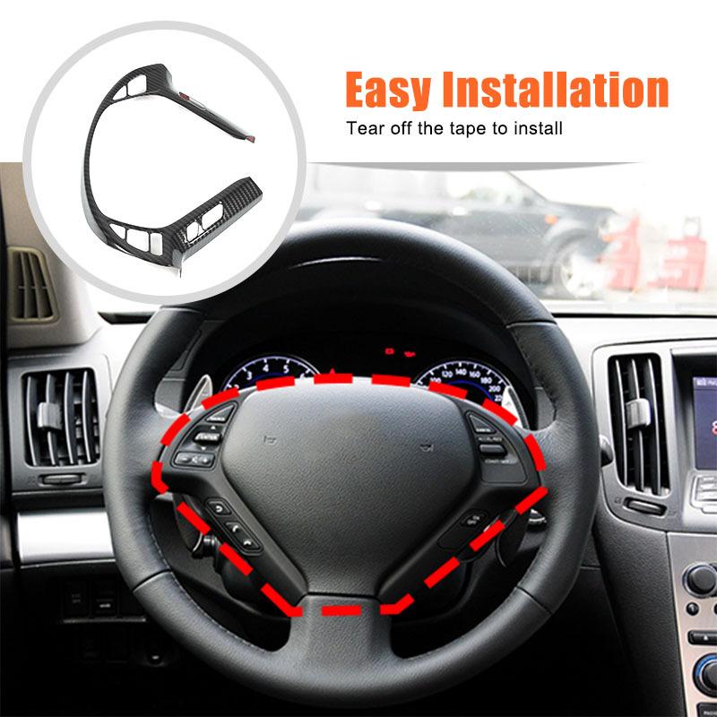 ABS For Infiniti G37 G25 Q40 EX35 10-13 Car Steering Wheel Panel Decoration Cover Trim Sticker Interior Car Accessories