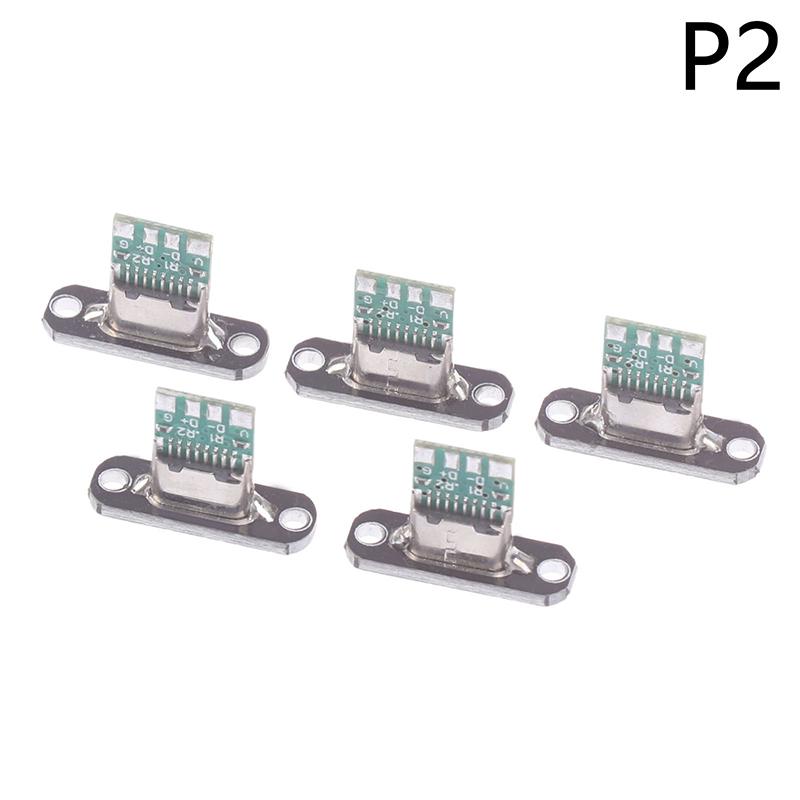 5 шт. разъем USB 3.1 Type C с винтовой фиксирующей пластиной Type-C USB Jack 3.1 Type-C 2Pin 4Pin женский разъем разъем для зарядки порт