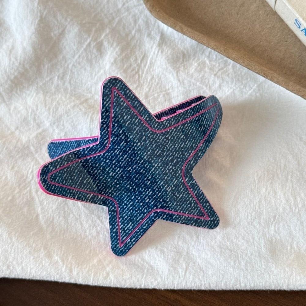 Geometric Acrylic Shark Clip Pentagram Hair Clips Trendy Star Shape Hair Claw  Casual
