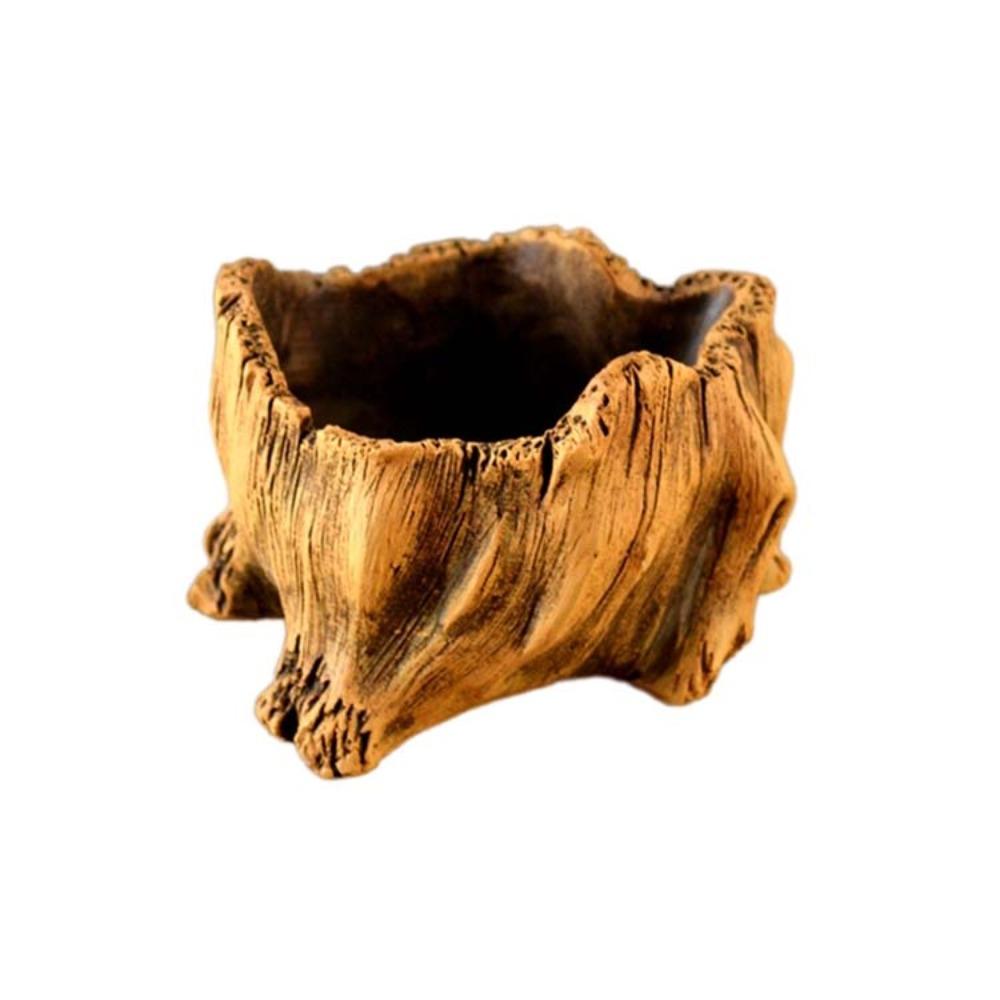 Home Decoration Imitation Wood Flowerpot Cement Pile Log Planter for Herbs Strawberries