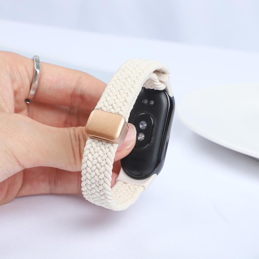 Магнитный плетеный ремешок для Xiaomi Mi Band 10 Аксессуары дышащий нейлоновый браслет ремешок pulseira correas для Xiaomi Mi band 9 8