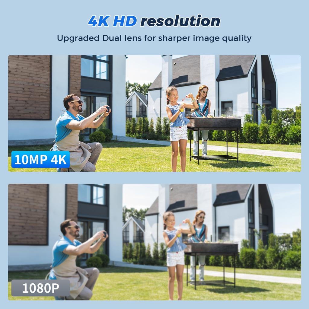 8MP/10MP WiFi PTZ IP-камера видеонаблюдения 5Ghz с двумя объективами, интерком в реальном времени, обнаружение человека, интеллектуальное оповещение, 4K-камеры наружного наблюдения