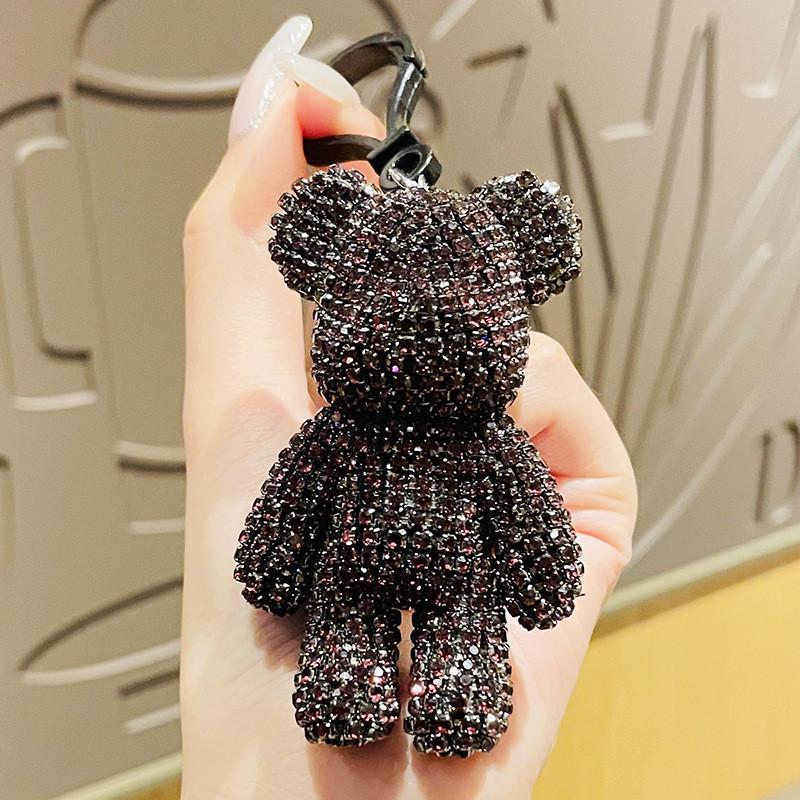 Elegant Korean Bling Bear Keychain Sparkly Car Accessory And Bag Charm