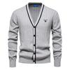 Gant Осень/Зима Вышитый Новый Кардиган Мужской V-образный вырез С длинным рукавом Свитер Вязаное пальто