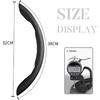 Car Steering Wheel Cover Leather Snap On 3Pcs Set Non-Slip Protector Wrap Steering Wheel Accessories 14.5-15 Inch Universal Black