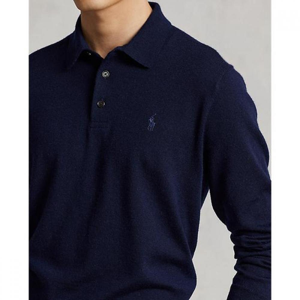 Polo Ralph Lauren Мужской свитер с воротником-поло из стирающейся шерсти S mnpoSwe16821191400