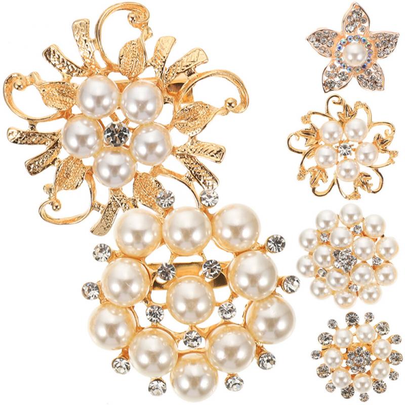 12 simulated brooches for bridal outfits and clothing accessories