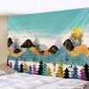 Color Big Moon Snow Mountain Sky Night Scenery Hanging Wall Tapestry Hippie Retro Yoga Beach Towel Home Decor