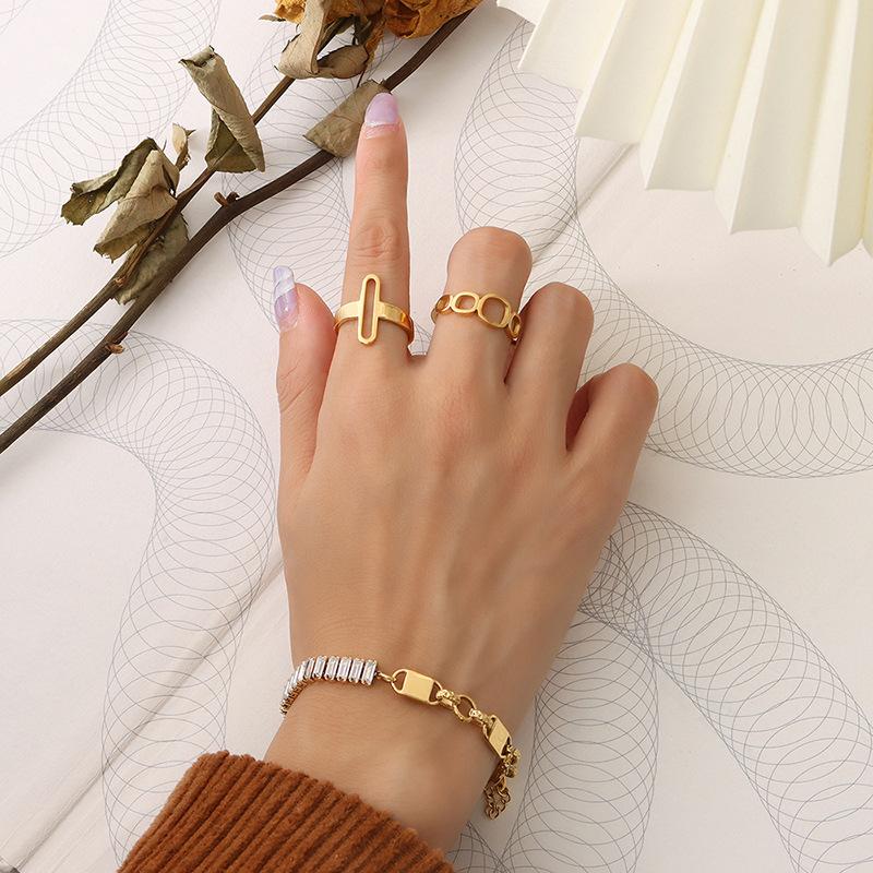 Мода не угасает, яркое ожерелье из циркония, изысканный универсальный браслет Tide, позолоченный комплект ювелирных изделий