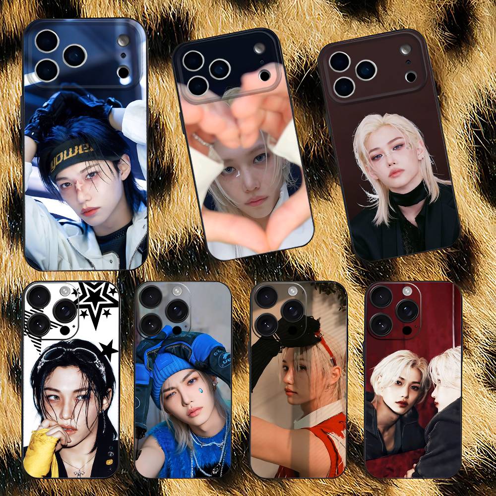 F-Felix Lee S-SKZ-Karma Чехол для телефона для iPhone 17,16,15,14,13,12,11,Pro,XS,Max,XR,Plus,E,SE4,Mini Черный Мягкий Чехол