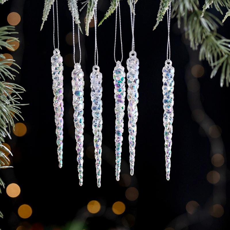 1 шт. Акриловые Подвески на Рождественскую Елку Разных Стилей Кристально Прозрачные Прозрачные Имитация Моделирования Домашнее Украшение Красочная Подвеска