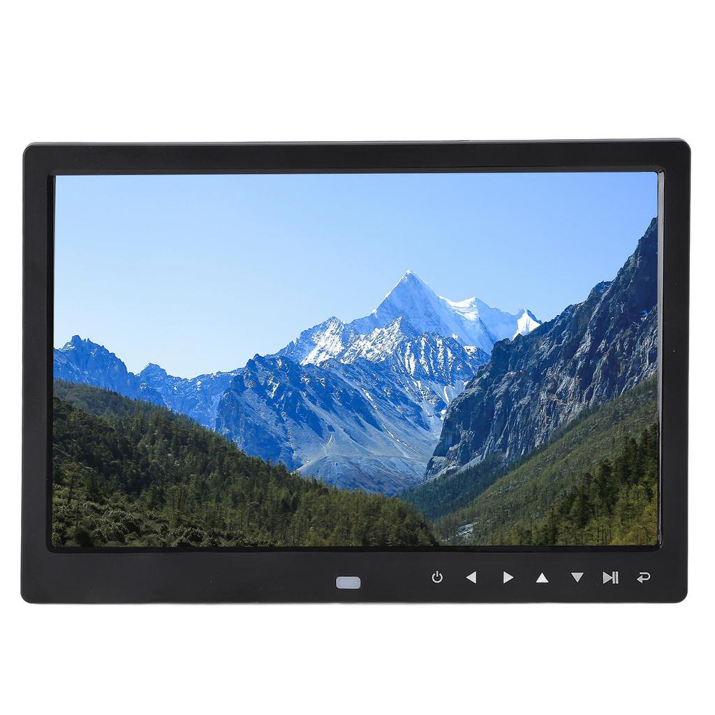 Цифровая фоторамка 12 дюймов USB HD Загрузка фото видео с телефона Многофункциональная рекламная машина с динамиком Черная EU