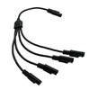 SAE Branch Cable for Power Distribution, 40cm 1 Male to 4 Female Splitter Wire with Copper Conductors for Vehicle and Solar Wiring