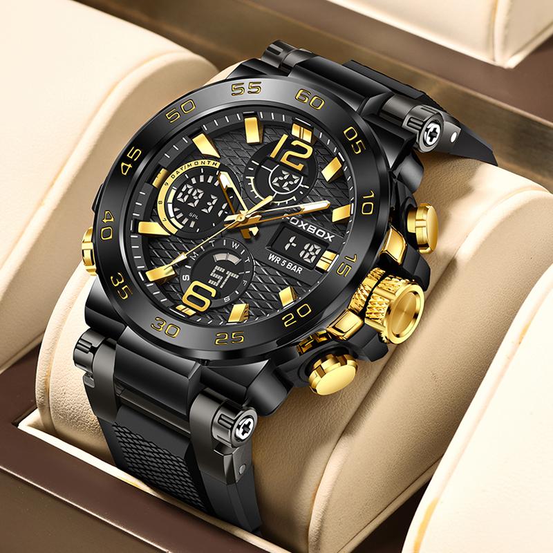 LIGE новые модные мужские часы 50 м водонепроницаемые светящиеся спортивные кварцевые часы автоматические наручные часы с датой и временем